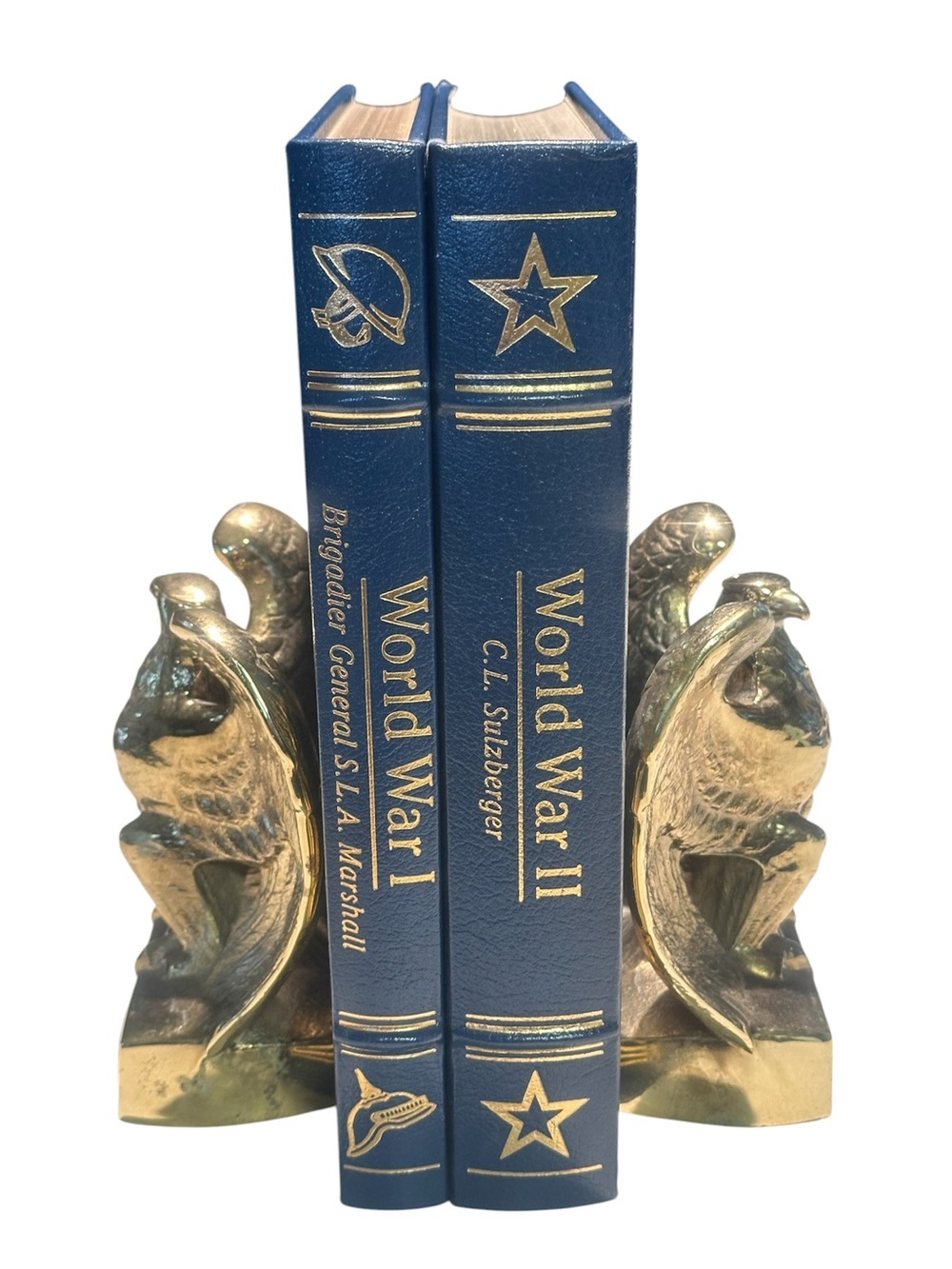 VTG 6”x6” Solid Brass Eagle Bookends 1776 Bicentennial Americana Heavy 8+lbs MCM